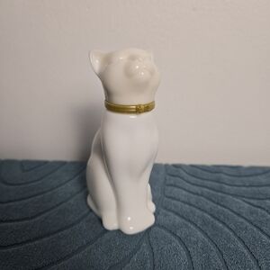 Avon White Ceramic Cat Figurine with Gold Collar